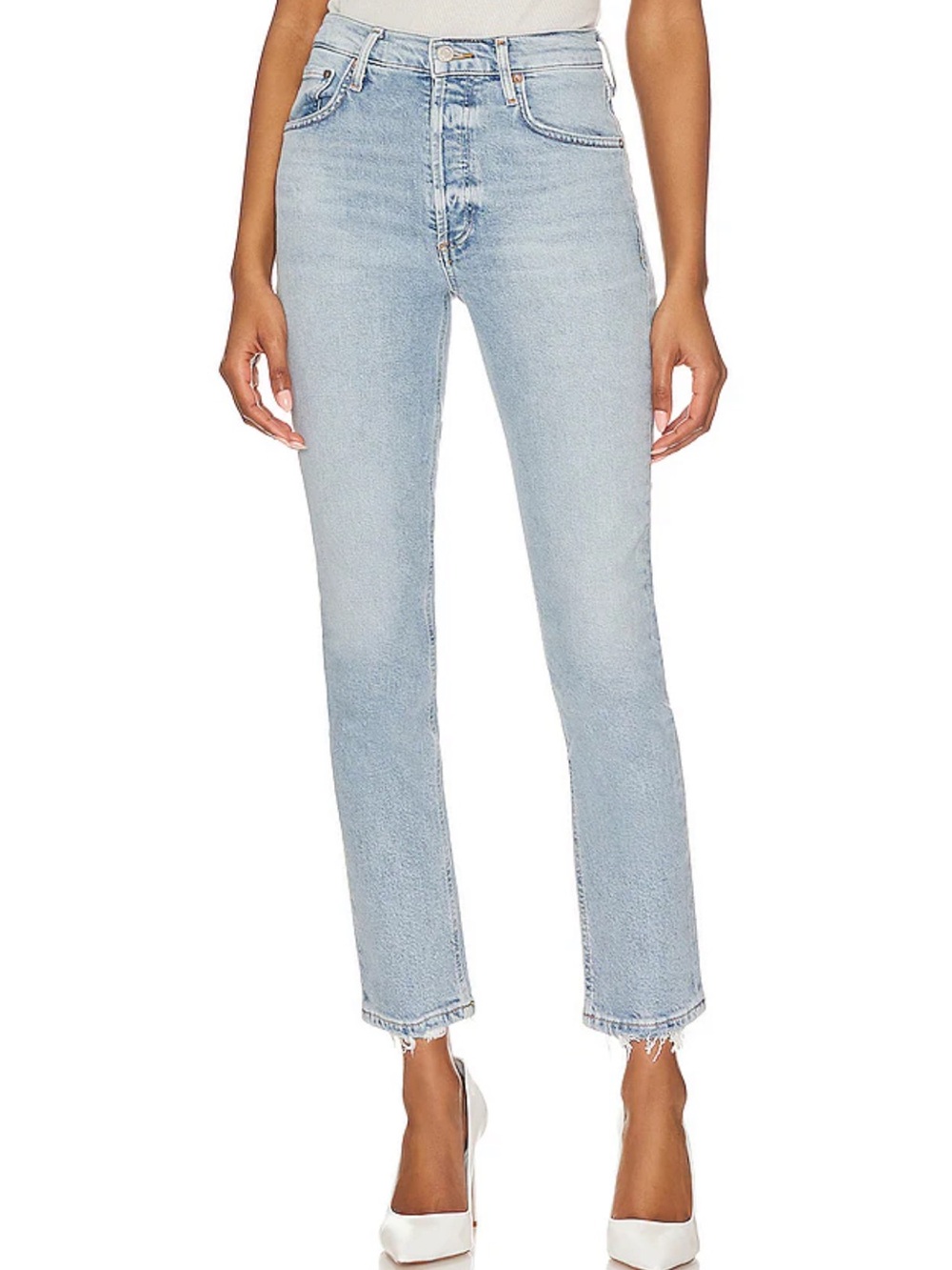 Agolde Riley High Rise Straight Crop Jeans in Dynamic Size 27